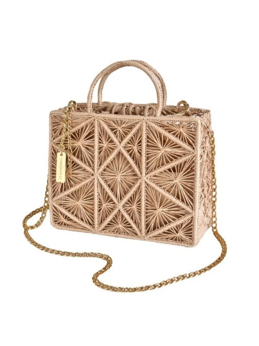 House of Harlow 1960 Raffia Straw Woven Basket Purse Beach Summer Nantucket
